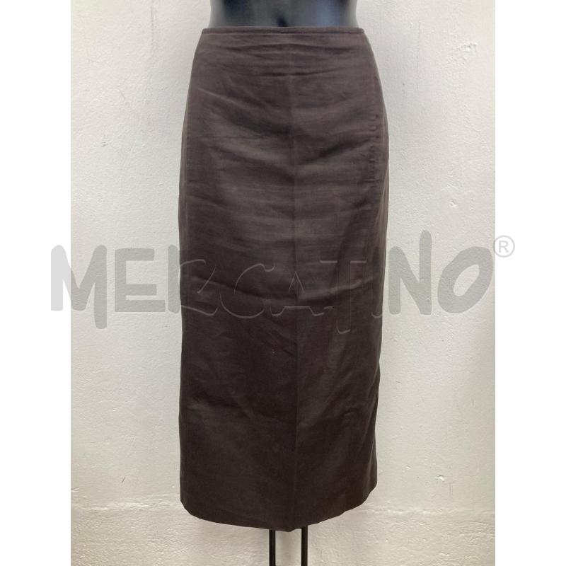 GONNA MAX MARA LINO MARRONE LUNGA | Mercatino dell'Usato Gazzada schianno 1
