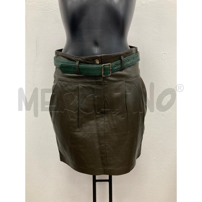 GONNA SILVIAN HEACH PELLE MARRONE CINTURA VERDE | Mercatino dell'Usato Gazzada schianno 1