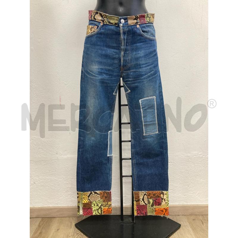 JEANS DONNA CAPUCCINO INSERTI PITONE  | Mercatino dell'Usato Gazzada schianno 1