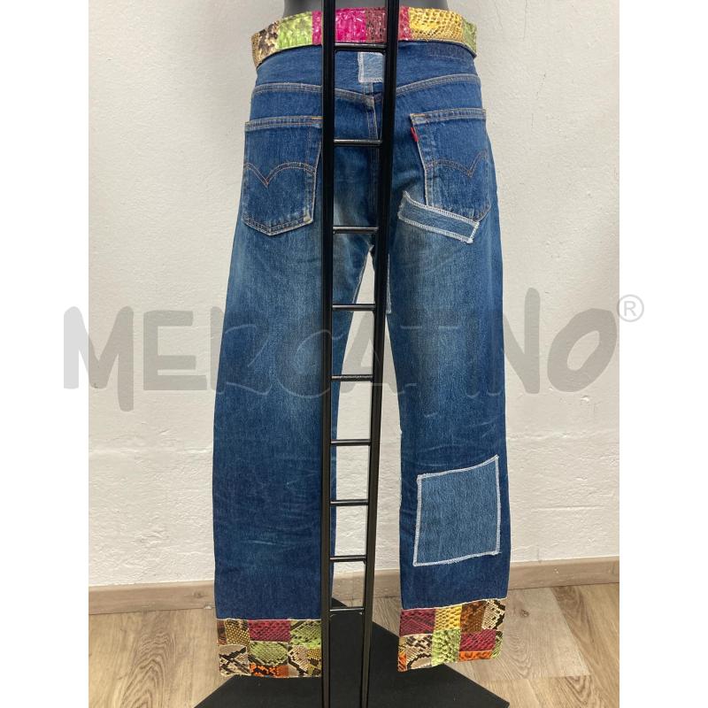 JEANS DONNA CAPUCCINO INSERTI PITONE  | Mercatino dell'Usato Gazzada schianno 2