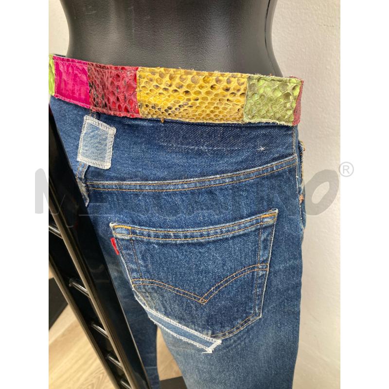 JEANS DONNA CAPUCCINO INSERTI PITONE  | Mercatino dell'Usato Gazzada schianno 3