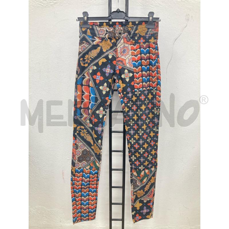 JEANS DONNA DESIGUAL NERO FANTASIA ARANCIO BLU | Mercatino dell'Usato Gazzada schianno 1