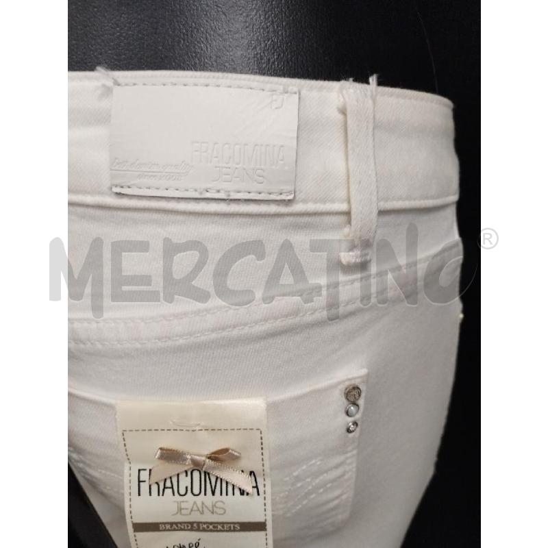 JEANS DONNA FRANCOMINA BIANCO PAILETTE PERLINE | Mercatino dell'Usato Gazzada schianno 3