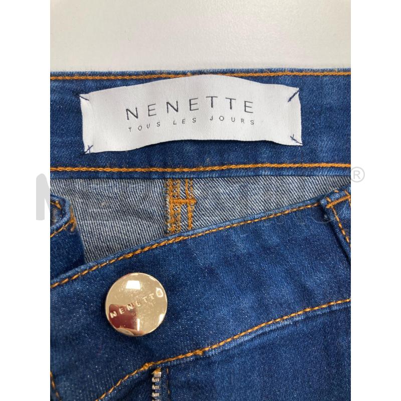 JEANS DONNA NENETTE BLU ZAMPA FONDO SFRANGIATO | Mercatino dell'Usato Gazzada schianno 3
