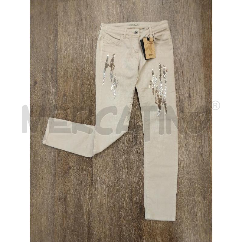 JEANS DONNA PATRIZIA PEPE BEIGE PAILETTE | Mercatino dell'Usato Gazzada schianno 1