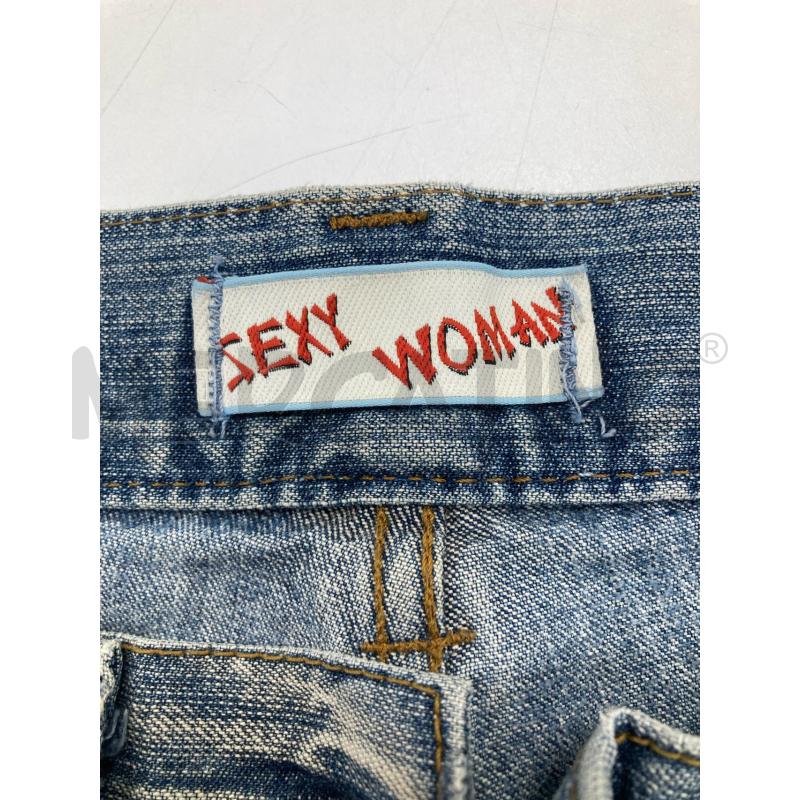 JEANS DONNA SEXY WOMAN FIORI DISEGNATI STRAPPI | Mercatino dell'Usato Gazzada schianno 3
