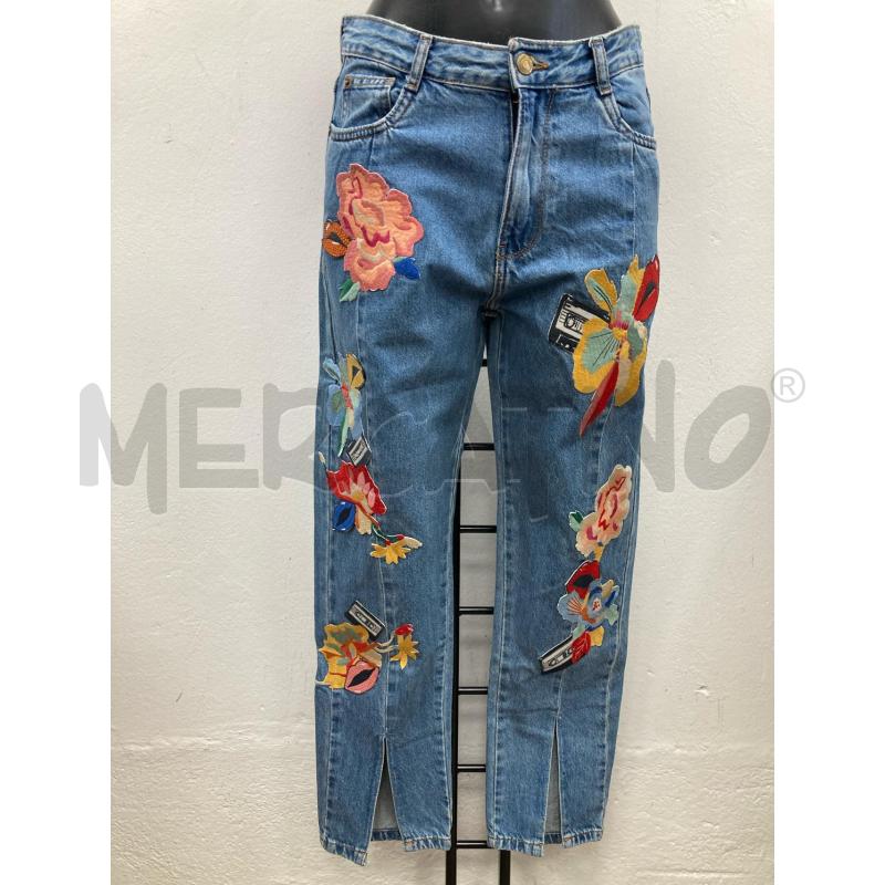 JEANS DONNA ZARA ADESIVI FIORI RIGA CENTRALE | Mercatino dell'Usato Gazzada schianno 1