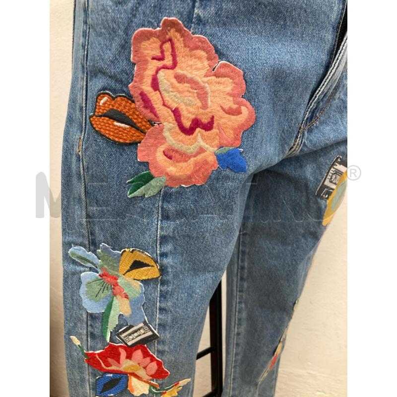 JEANS DONNA ZARA ADESIVI FIORI RIGA CENTRALE | Mercatino dell'Usato Gazzada schianno 3