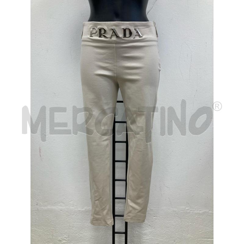 LEGGINGS DONNA PRADA BEIGE LOGATI | Mercatino dell'Usato Gazzada schianno 1