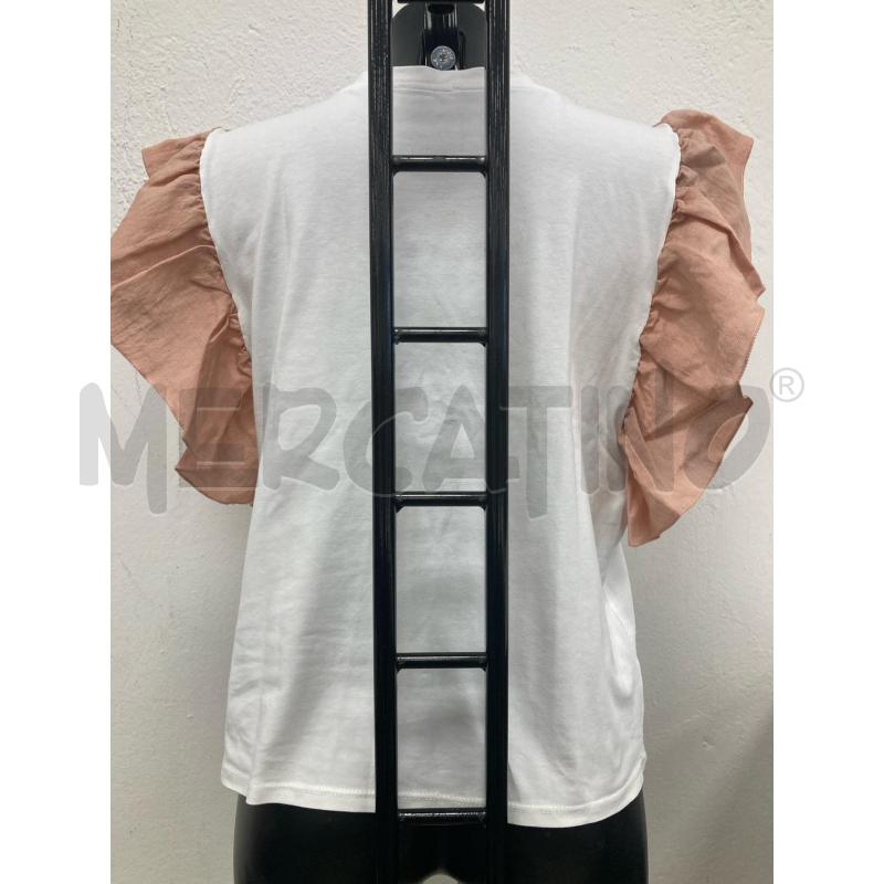 MAGLIA DONNA IRIS BIANCA MANICA VOULANT ROSA | Mercatino dell'Usato Gazzada schianno 2