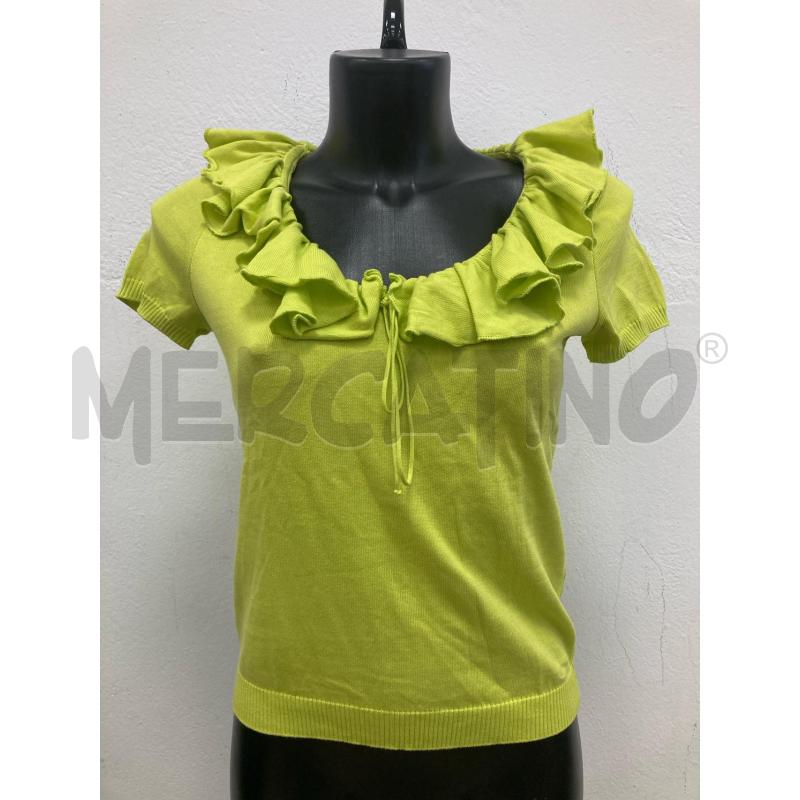 MAGLIA DONNA MOSCHINO JEANS LIME COLLO FRUFRU | Mercatino dell'Usato Gazzada schianno 1