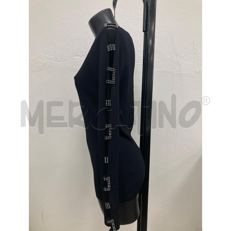 MAGLIA DONNA PARAH NERA SPALLE QUADRATI BRILLANTINI | Mercatino dell'Usato Gazzada schianno 2