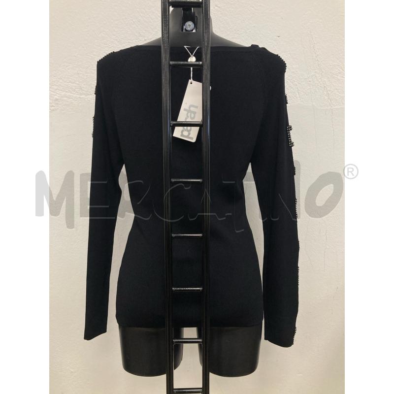 MAGLIA DONNA PARAH NERA SPALLE QUADRATI BRILLANTINI | Mercatino dell'Usato Gazzada schianno 3