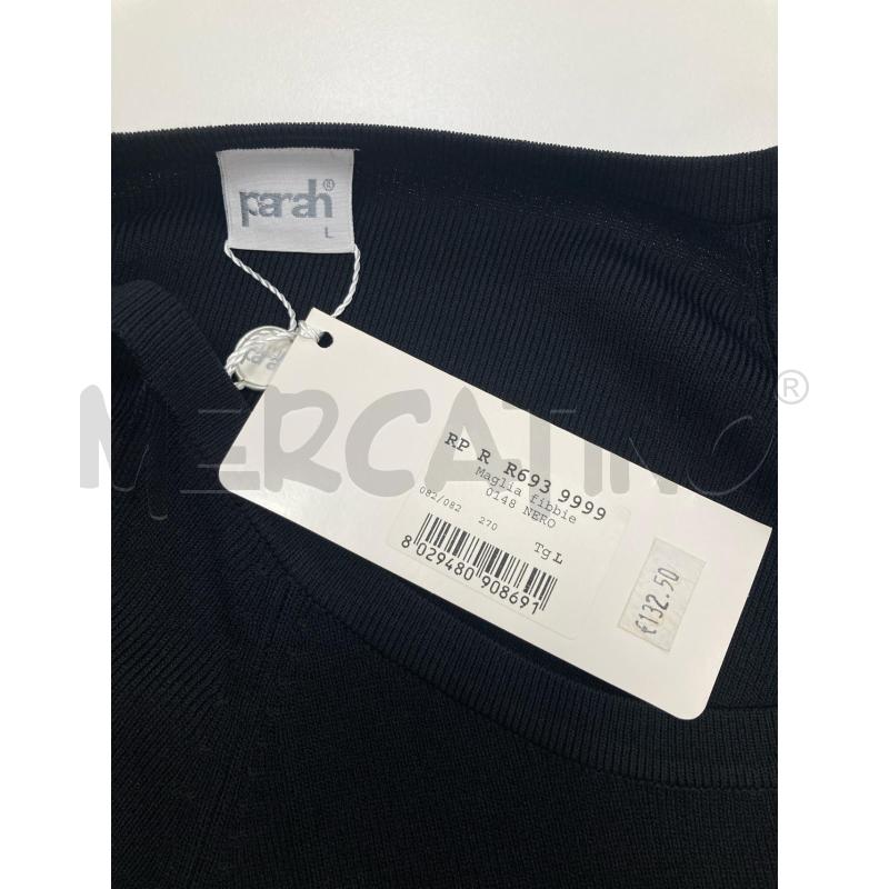MAGLIA DONNA PARAH NERA SPALLE QUADRATI BRILLANTINI | Mercatino dell'Usato Gazzada schianno 4