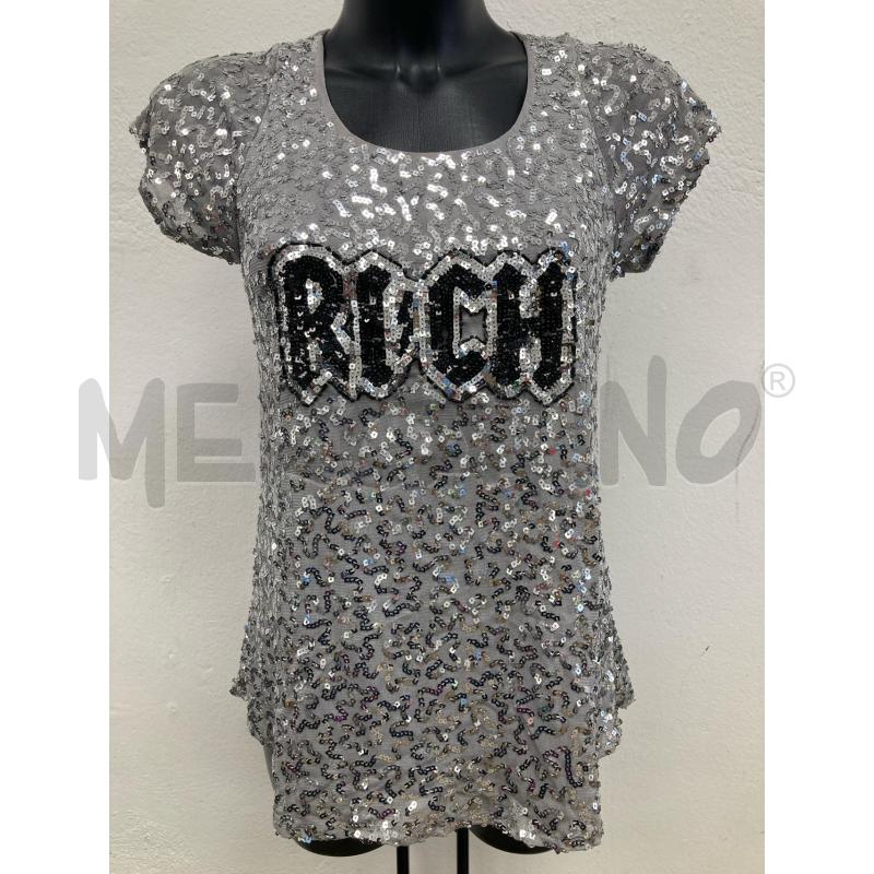 MAGLIA DONNA RICHMOND GRIGIA PAILLETTES ARGENTATE  | Mercatino dell'Usato Gazzada schianno 1