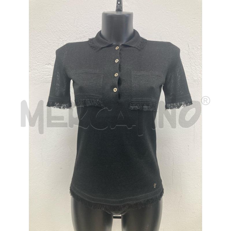 MAGLIA DONNA VERSACE COLLECTION NERA FILI ARGENTO | Mercatino dell'Usato Gazzada schianno 1