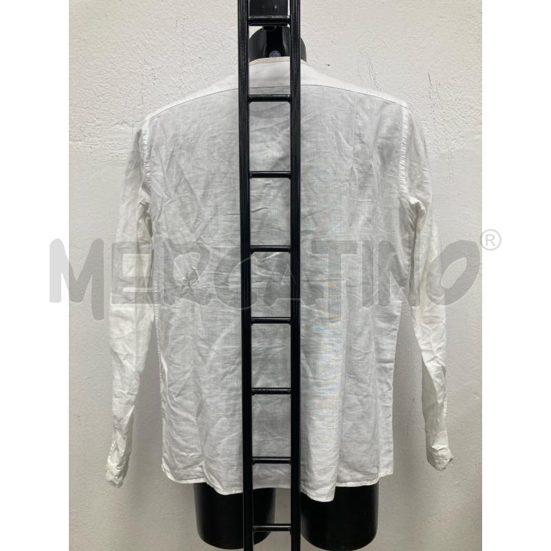 MAGLIA UOMO ZARA BIANCA LINO COREANA COLLO BEIGE | Mercatino dell'Usato Gazzada schianno 2