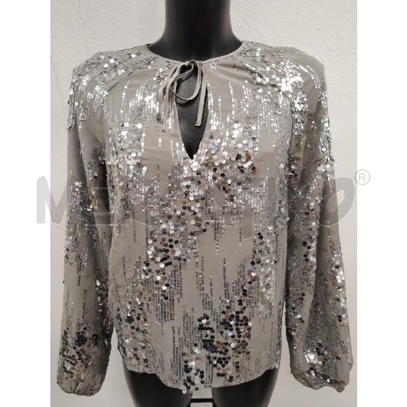 MAGLIETTA DONNA GUESS BY MARCIANO GRIGIA PAILETTE ARGENTO CARTELLINO | Mercatino dell'Usato Gazzada schianno 1