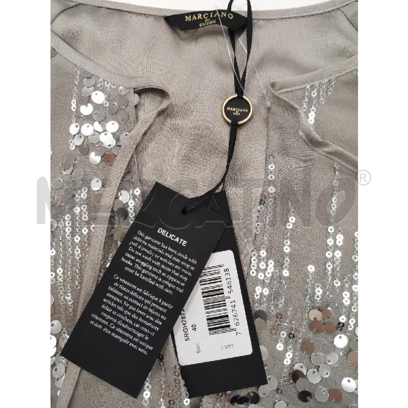 MAGLIETTA DONNA GUESS BY MARCIANO GRIGIA PAILETTE ARGENTO CARTELLINO | Mercatino dell'Usato Gazzada schianno 4