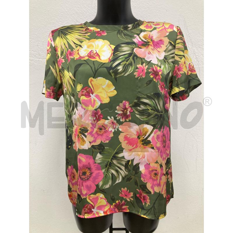 MAGLIETTA DONNA LIU JO VERDE FIORI ROSA | Mercatino dell'Usato Gazzada schianno 1