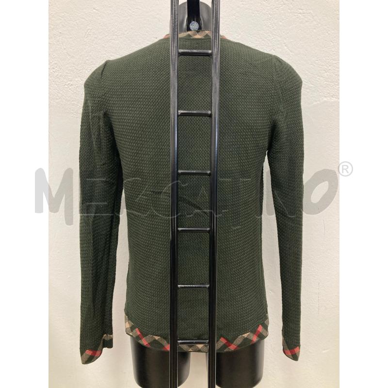 MAGLIONE BURBERRY BRIT VERDE COLLO E POLSINI CHECK  | Mercatino dell'Usato Gazzada schianno 1