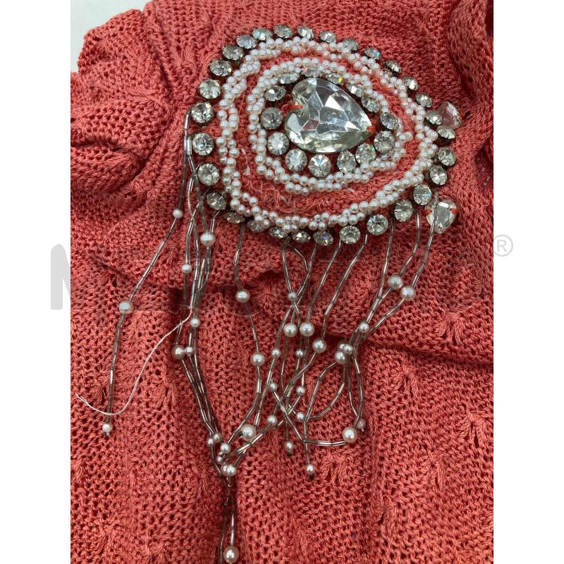 MAGLIONE DONNA IO DONNA VINTAGE SALMONE SPALLE GIOIELLO | Mercatino dell'Usato Gazzada schianno 5