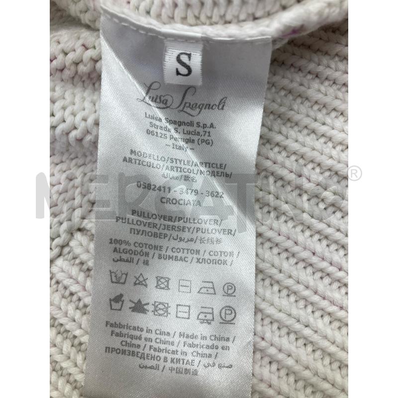 MAGLIONE DONNA LUISA SPAGNOLI ROSA FIORI FUXIA VERDI | Mercatino dell'Usato Gazzada schianno 4