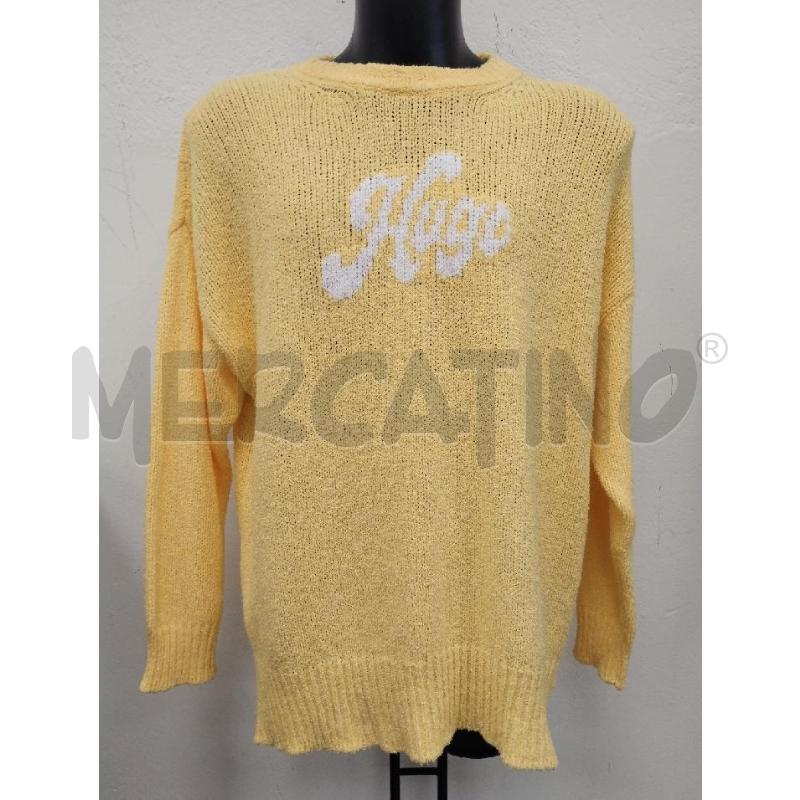 MAGLIONE UOMO BOSS GIALLA SCRITTA BIANCA | Mercatino dell'Usato Gazzada schianno 1