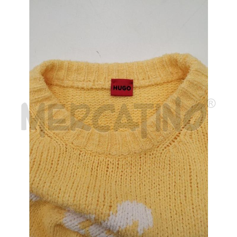 MAGLIONE UOMO BOSS GIALLA SCRITTA BIANCA | Mercatino dell'Usato Gazzada schianno 3