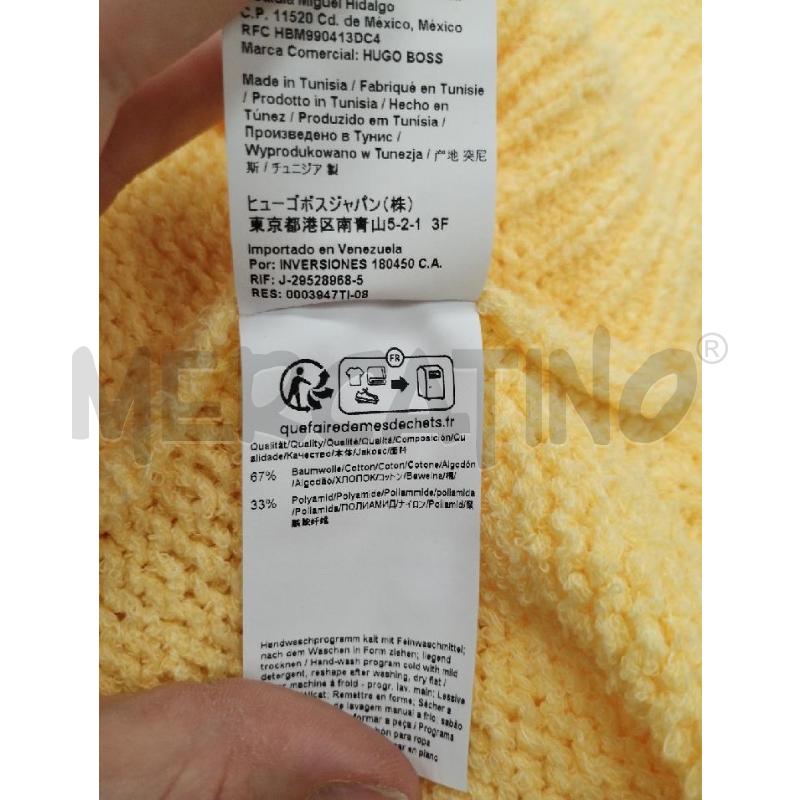 MAGLIONE UOMO BOSS GIALLA SCRITTA BIANCA | Mercatino dell'Usato Gazzada schianno 4