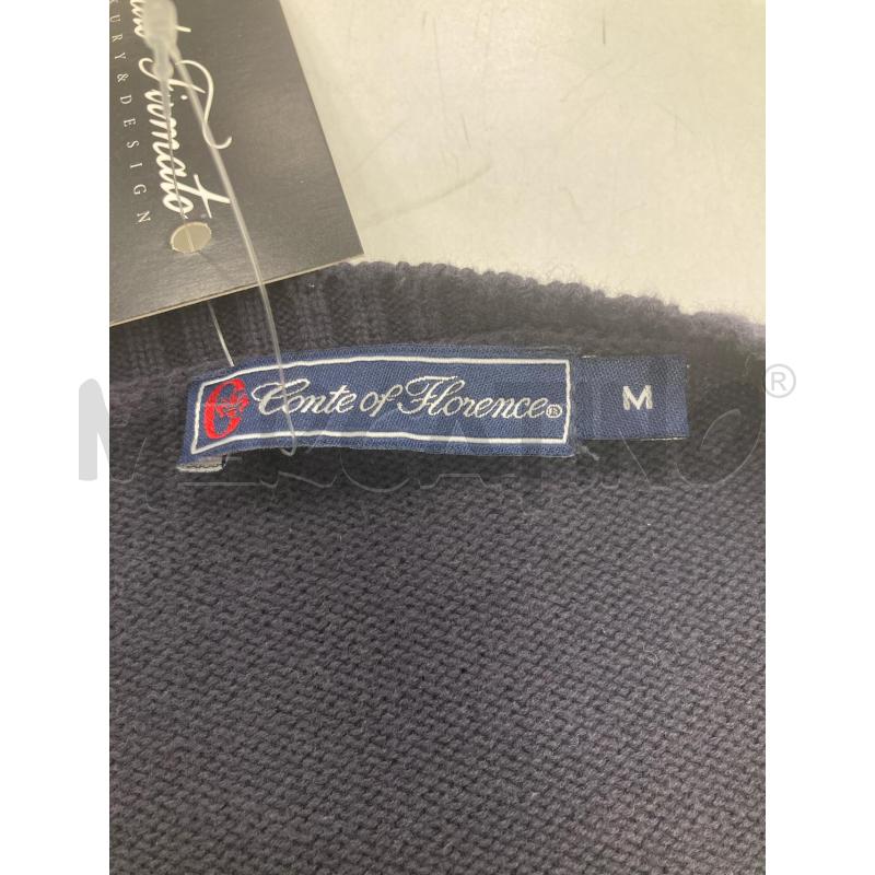 MAGLIONE UOMO CONTE OF FLORANCE BLU COLLO V | Mercatino dell'Usato Gazzada schianno 3
