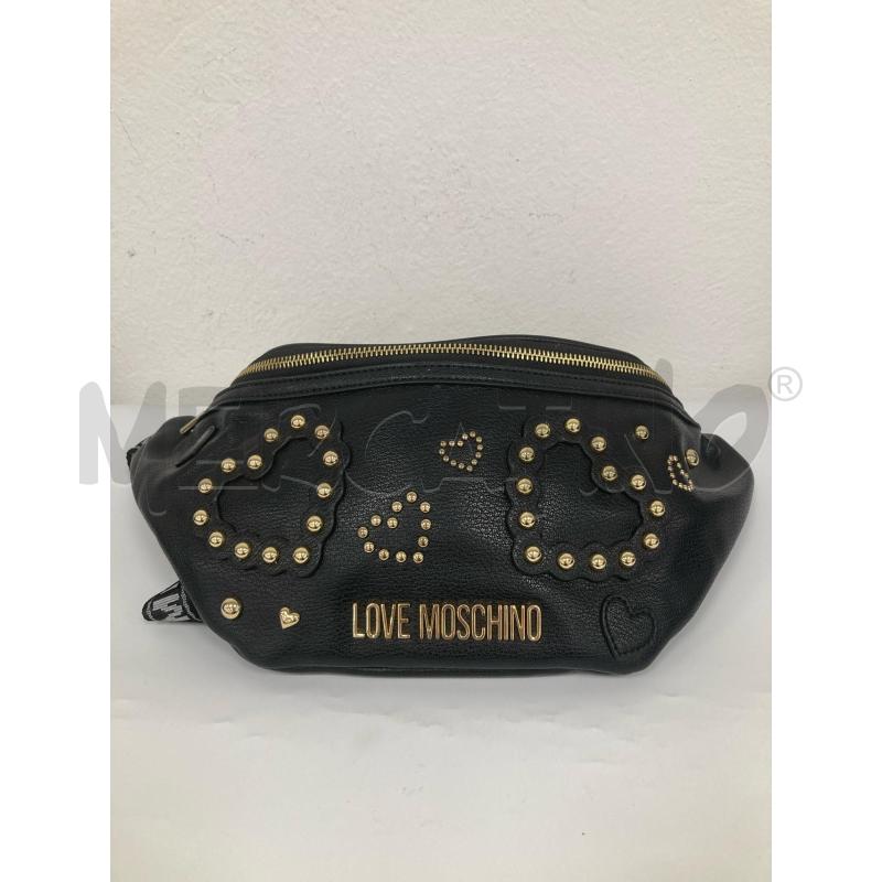 MARSUPIO DONNA LOVE MOSCHINO NERO PORCHIE DORATE | Mercatino dell'Usato Gazzada schianno 1