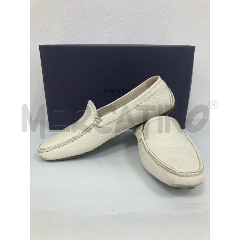 MOCASSINI DONNA PRADA DAINO BIANCO | Mercatino dell'Usato Gazzada schianno 1