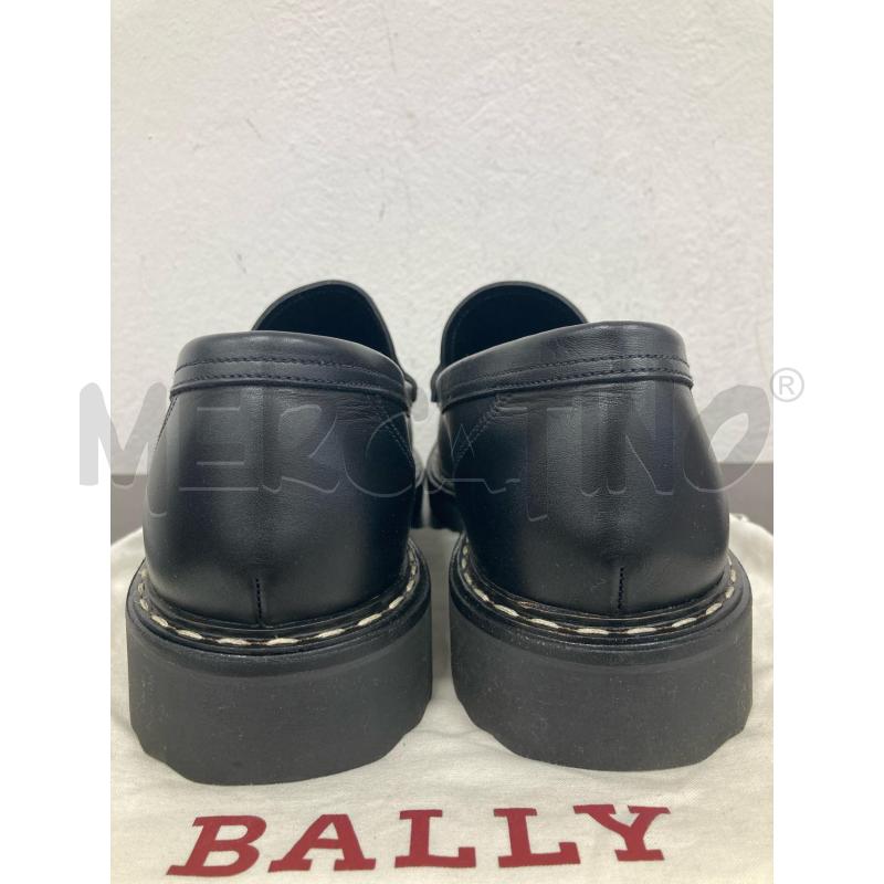 MOCASSINI PELLE UOMO BALLY NERI CUCITURE BIANCHE | Mercatino dell'Usato Gazzada schianno 3