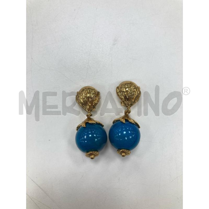 ORECCHINI YVES SAINT LAURENT ORO SFERA BLU | Mercatino dell'Usato Gazzada schianno 2