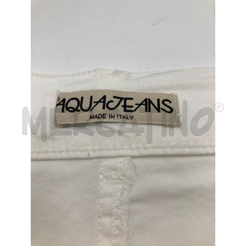 PANTALONE DONNA AQUAJEANS BIANCO RIVETTI ARGENTO CARTELLINO | Mercatino dell'Usato Gazzada schianno 3