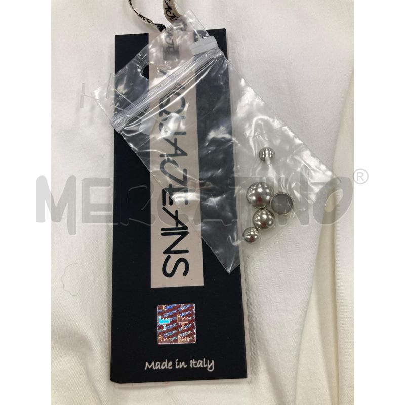 PANTALONE DONNA AQUAJEANS BIANCO RIVETTI ARGENTO CARTELLINO | Mercatino dell'Usato Gazzada schianno 4