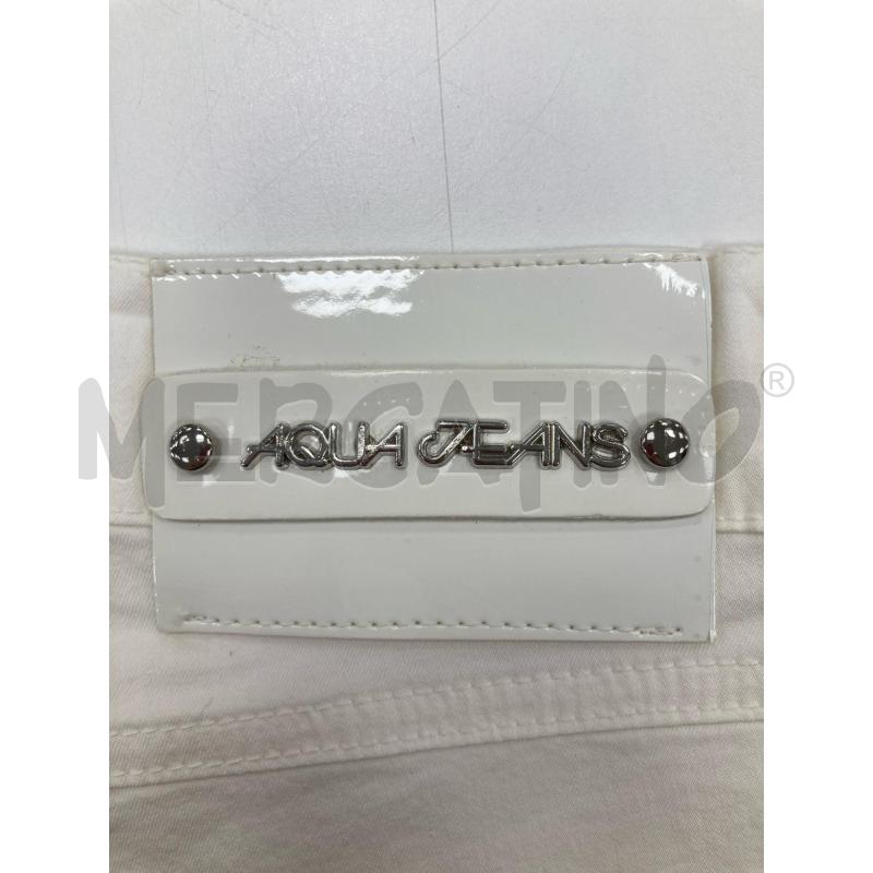 PANTALONE DONNA AQUAJEANS BIANCO RIVETTI ARGENTO CARTELLINO | Mercatino dell'Usato Gazzada schianno 5