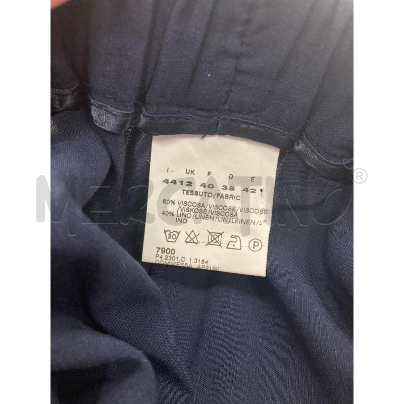 PANTALONE DONNA BLU MISTO LINO ELASTICO VITA | Mercatino dell'Usato Gazzada schianno 3