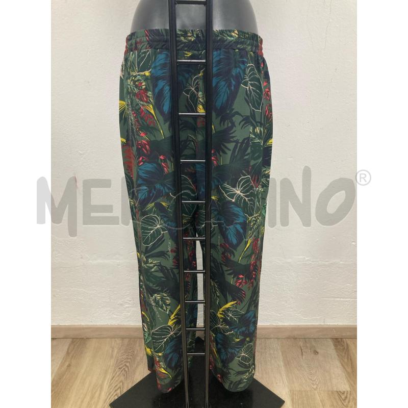 PANTALONE DONNA FIORELLA RUBINO VERDE DISEGNO FOGLIE | Mercatino dell'Usato Gazzada schianno 2