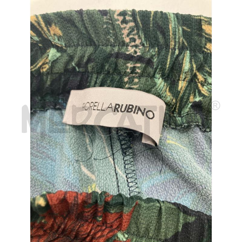 PANTALONE DONNA FIORELLA RUBINO VERDE DISEGNO FOGLIE | Mercatino dell'Usato Gazzada schianno 3