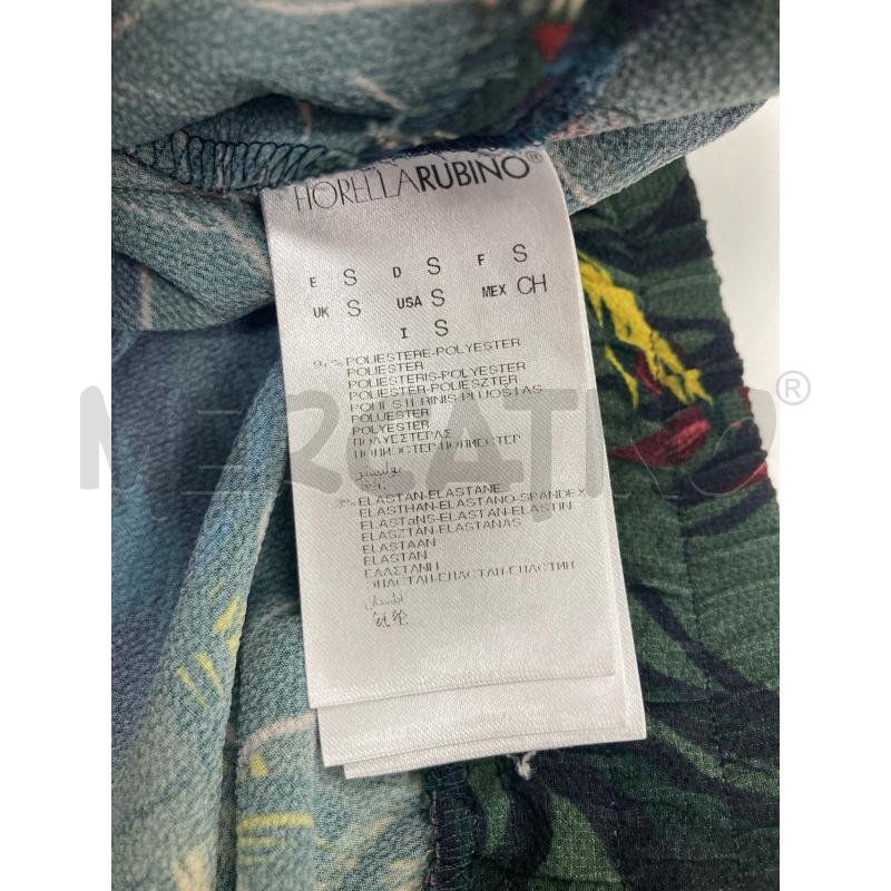 PANTALONE DONNA FIORELLA RUBINO VERDE DISEGNO FOGLIE | Mercatino dell'Usato Gazzada schianno 4