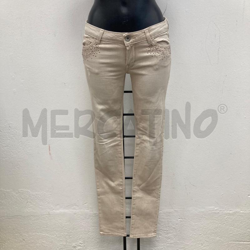 PANTALONE DONNA GUESS BEIGE BRILLANTINI CARTELLINO | Mercatino dell'Usato Gazzada schianno 1