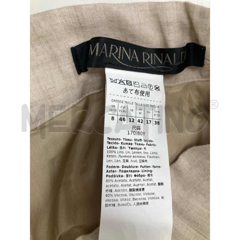 PANTALONE DONNA MARINA RINALDI BEIGE LINO | Mercatino dell'Usato Gazzada schianno 4
