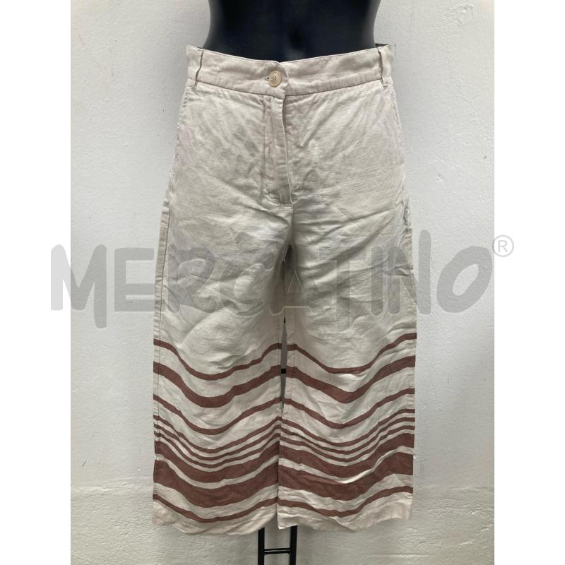 PANTALONE DONNA MAXMARA BEIGE RIGA MARRONE | Mercatino dell'Usato Gazzada schianno 1