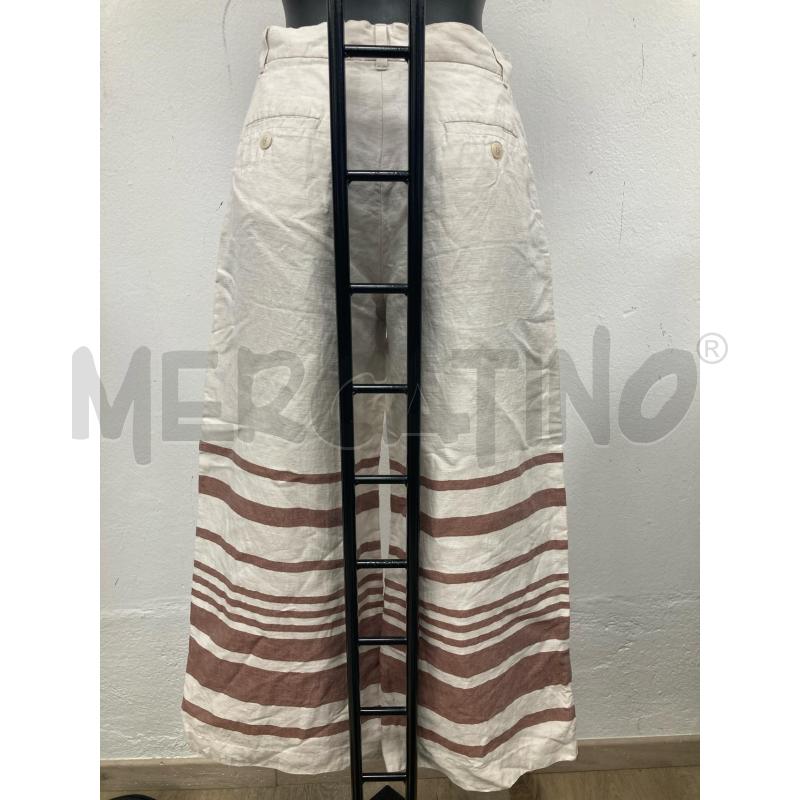 PANTALONE DONNA MAXMARA BEIGE RIGA MARRONE | Mercatino dell'Usato Gazzada schianno 2