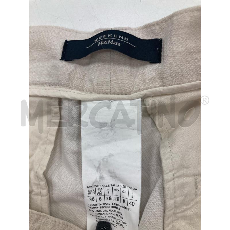 PANTALONE DONNA MAXMARA BEIGE RIGA MARRONE | Mercatino dell'Usato Gazzada schianno 3