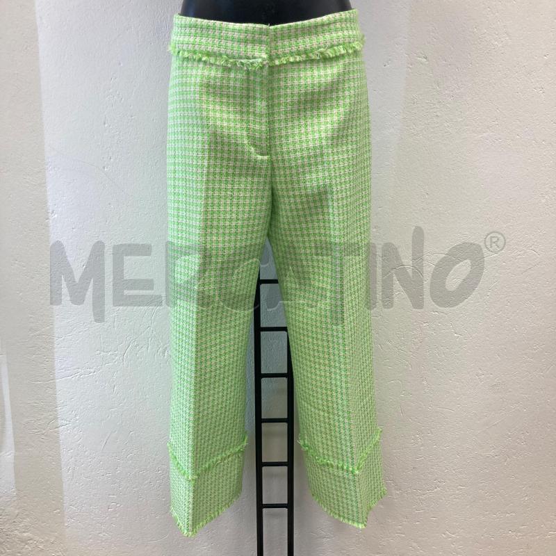 PANTALONE DONNA MNG QUADRI BIANCO VERDE | Mercatino dell'Usato Gazzada schianno 1