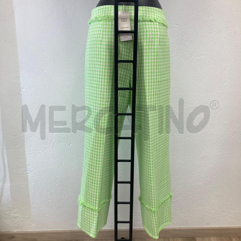 PANTALONE DONNA MNG QUADRI BIANCO VERDE | Mercatino dell'Usato Gazzada schianno 2