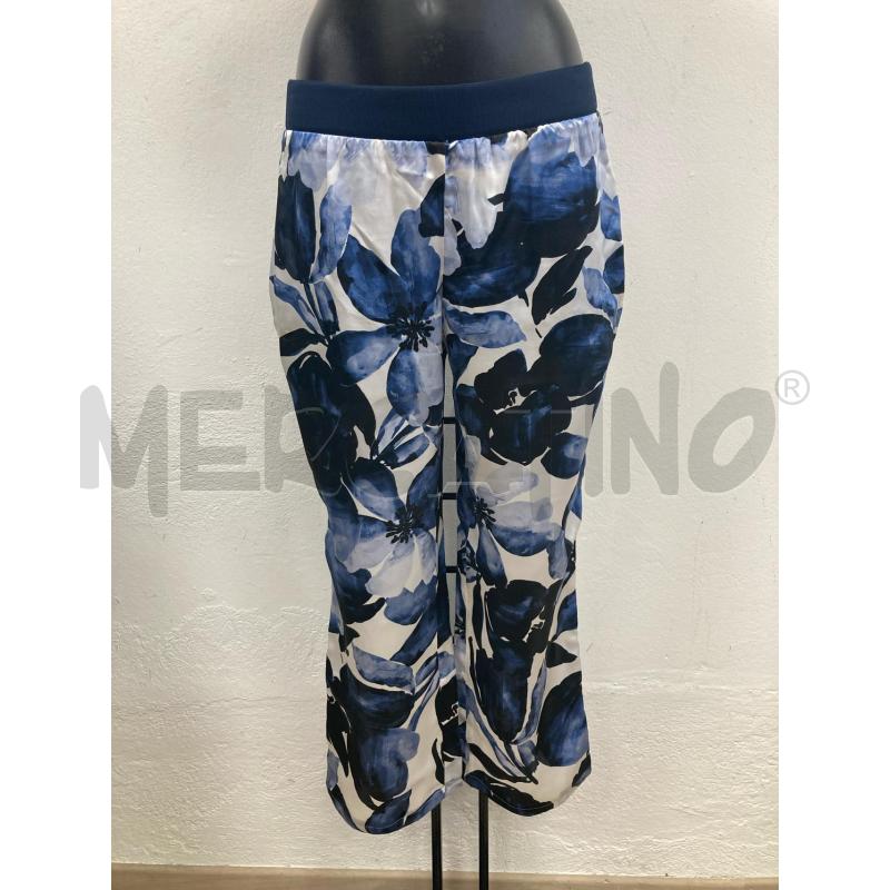 PANTALONE DONNA PAOL&SHARK SETA BIANCO FIORI BLU | Mercatino dell'Usato Gazzada schianno 1